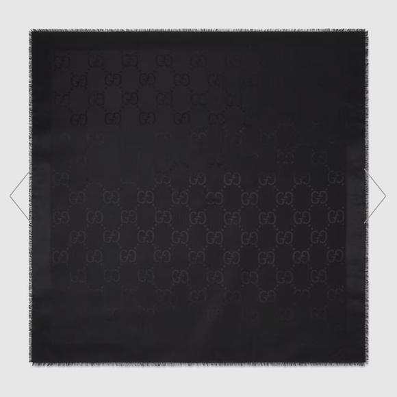 Large Gucci Black Silk Scarf - Picture 6 of 6